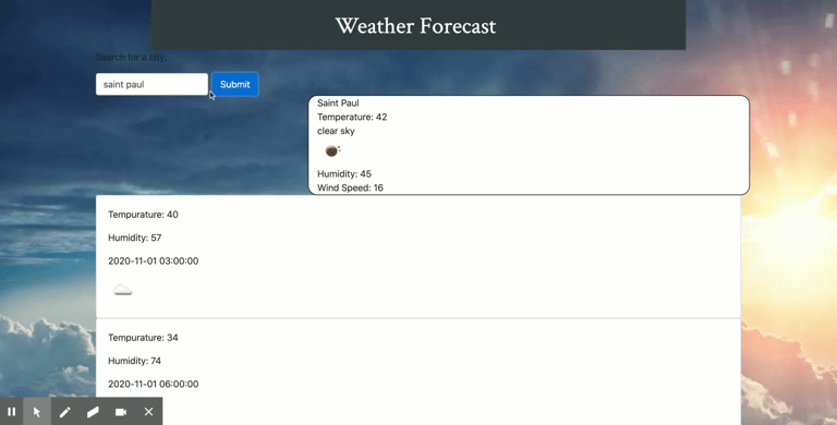 weather dashboard